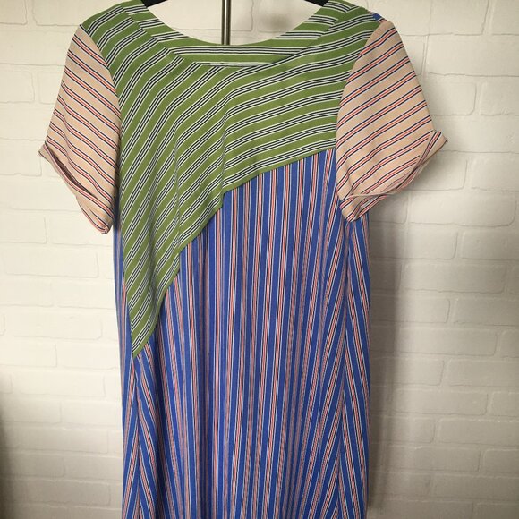 NWT Marigold Marilyne Baril stripe flowy dress Lowell Adria Small Made in Canada - Picture 1 of 5